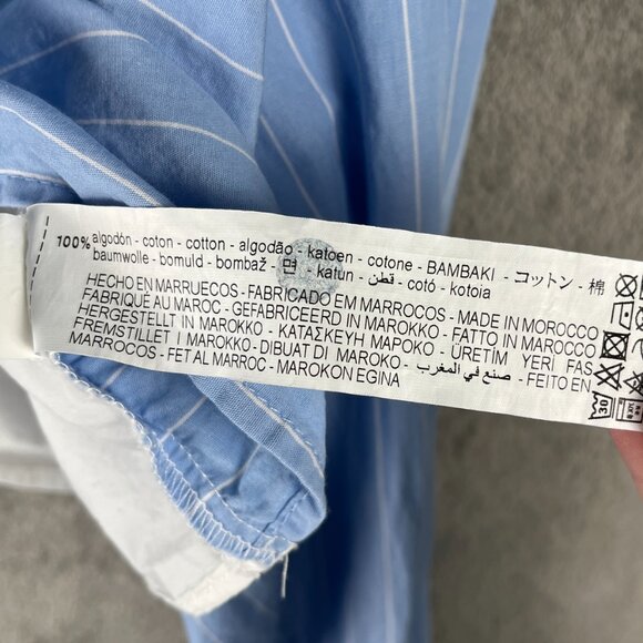 ZARA Striped Poplin Shirt Shorts Set Women’s XS Blue Two-Piece Cropped Y2K Chic - Picture 11 of 14